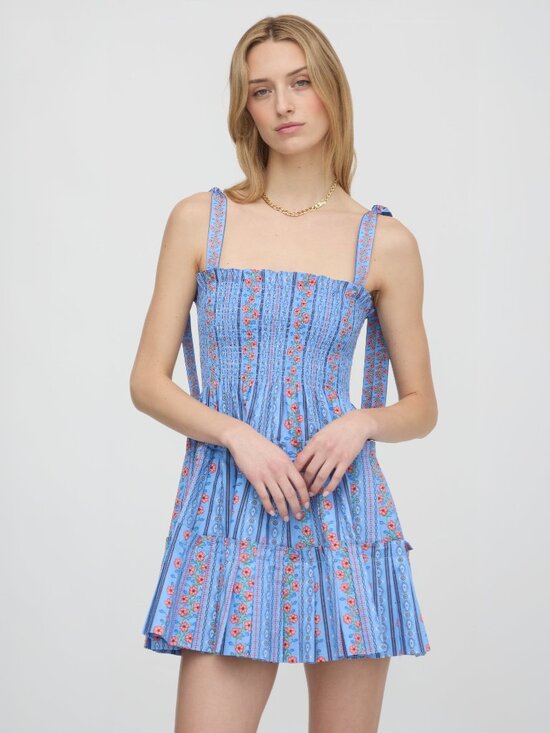 Hill House Dresses & Skirts - Hill House Home The Ribbon Charlotte Nap Dress - Blue Floral Batik Stripe Size X